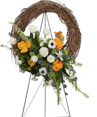 Orange & White Grapevine Wreath
