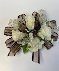 White and Brown Corsage