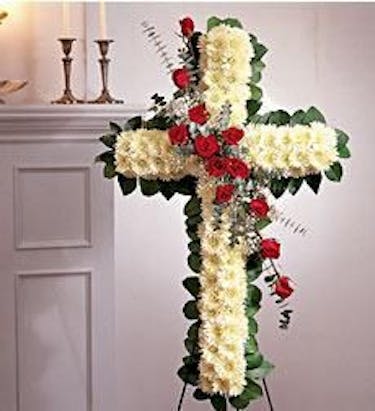 cross designs with roses